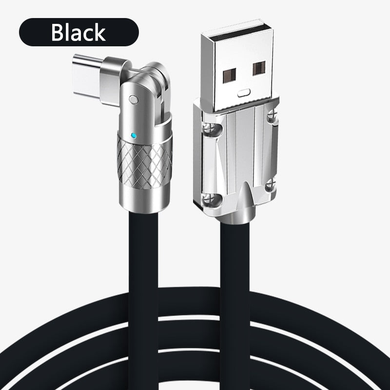 Type C Data Line 120w Fast Charging 6A 180 Rotating Ultra Fast Charging Cable