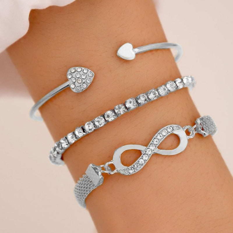 Fashion Women's Infinity And Love Heart Bracelet's Various Designs
