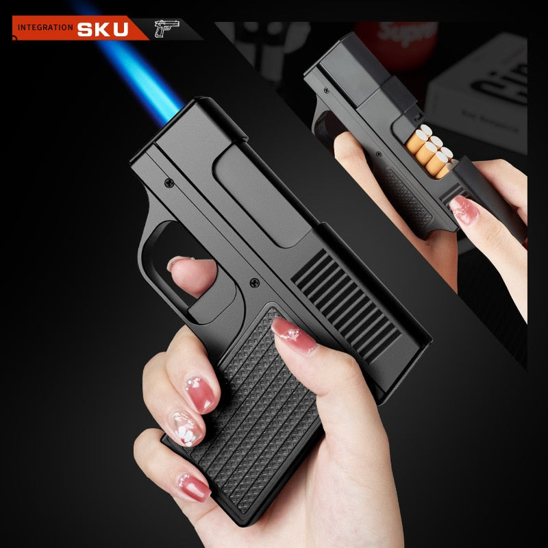 Turbo Windproof Gun Shaped Cigarette Lighter