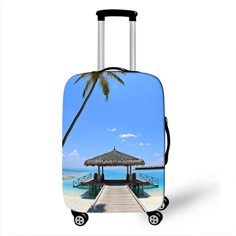 3D Tropical Beach Print Luggage Cover for Travel Holiday style Suitcase Covers Elastic Travel Trolley Protective Case Cover