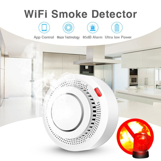Tuya WiFi Smoke Alarm Fire Protection Smoke Detector Smokehouse Combination Fire Alarm