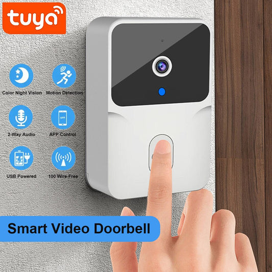 Tuya Video Doorbell Wireless HD Camera PIR Motion Detection IR Alarm Security Door Bell WiFi Intercom for Home Apartment