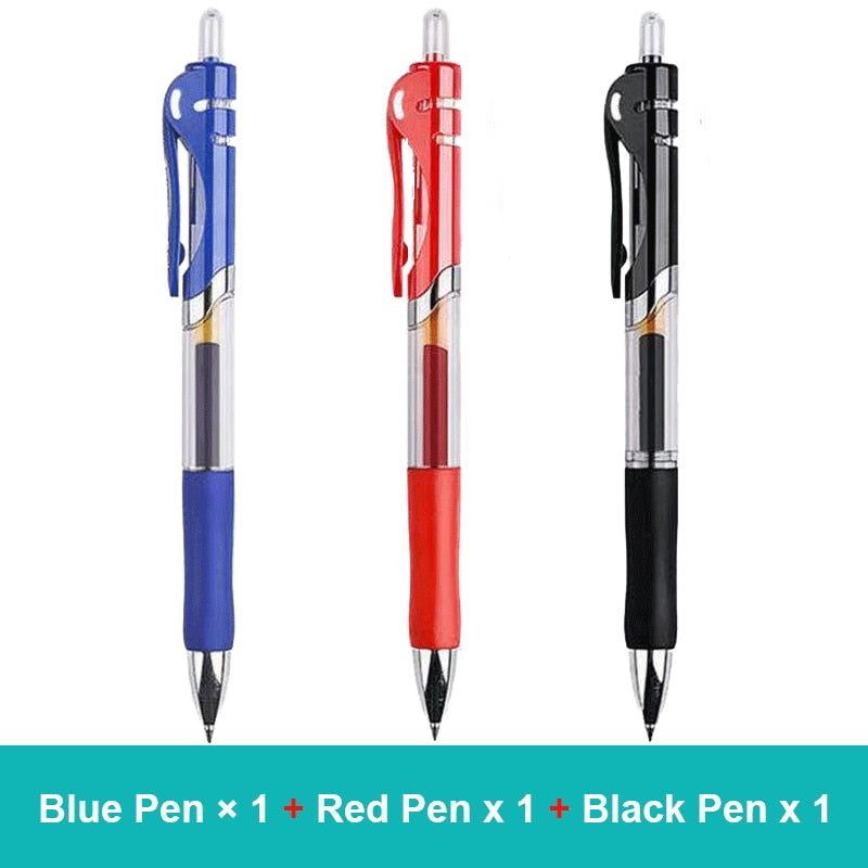 18/30PCS Gel Pen Set School supplies Black Blue Red ink Color 0.5mm Ballpoint pen Kawaii pen Students School Office Stationery