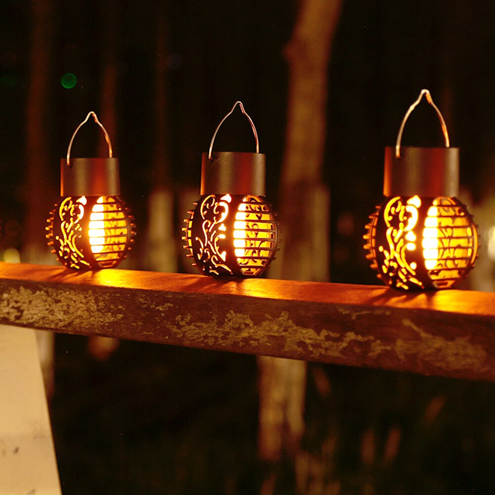 LED Solar Waterproof Hollow Ball Hanging Lights