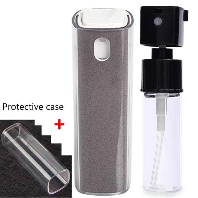2in1 Microfiber Screen Cleaner Spray Bottle Set Mobile Phone Ipad Computer Microfiber Cloth Wipe Iphone Cleaning Glasses Wipes