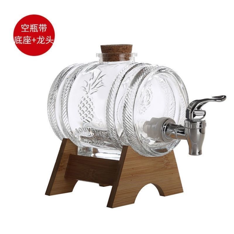 1000ML Glass Whisky Barrel With Tap