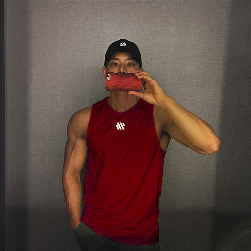 Men's Summer Gym Shirt Street High Quality Sleeveless T-shirts For Men Tank Tops Workout Fitness Singlets Sport Vest Clothing