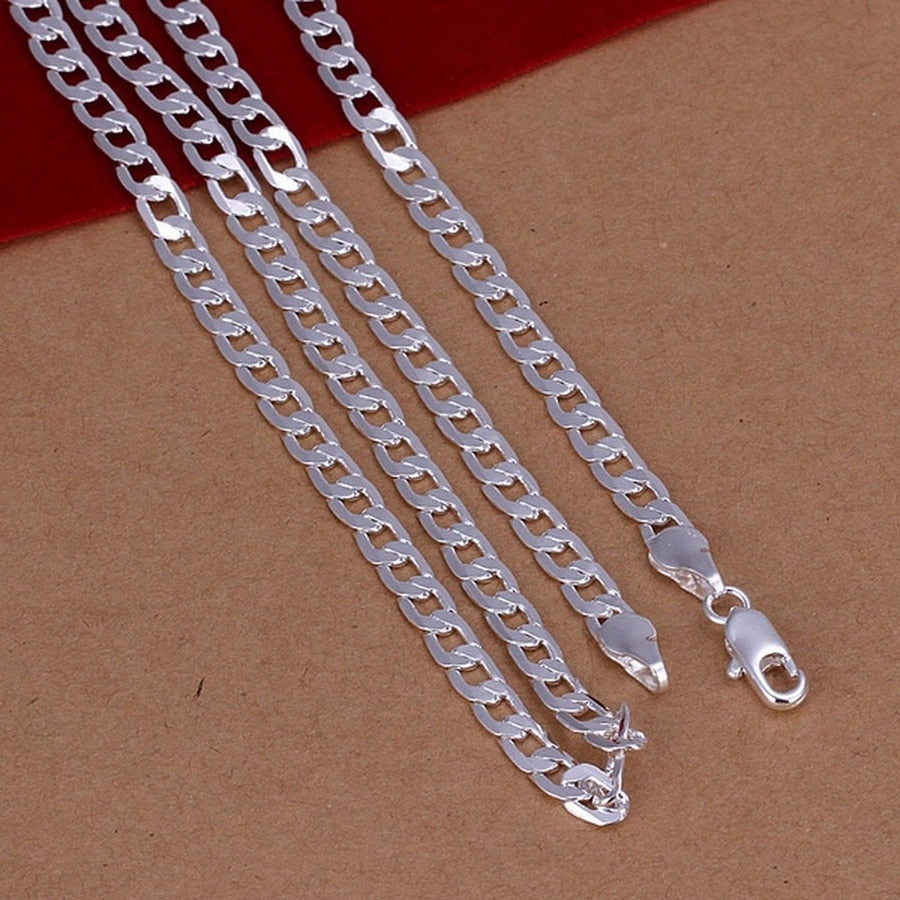16-30Inch Silver Luxury 4MM Mens/Womens Chain Necklace