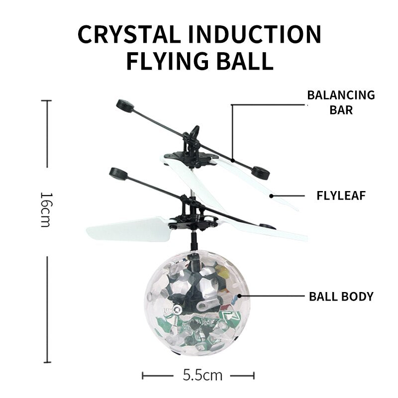 Colourful Mini LED Light Crystal Ball Quadcopter Aircraft Drone