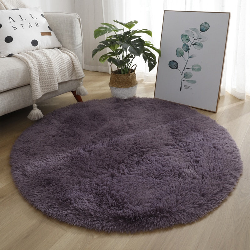 Fluffy Round Living Room Rugs