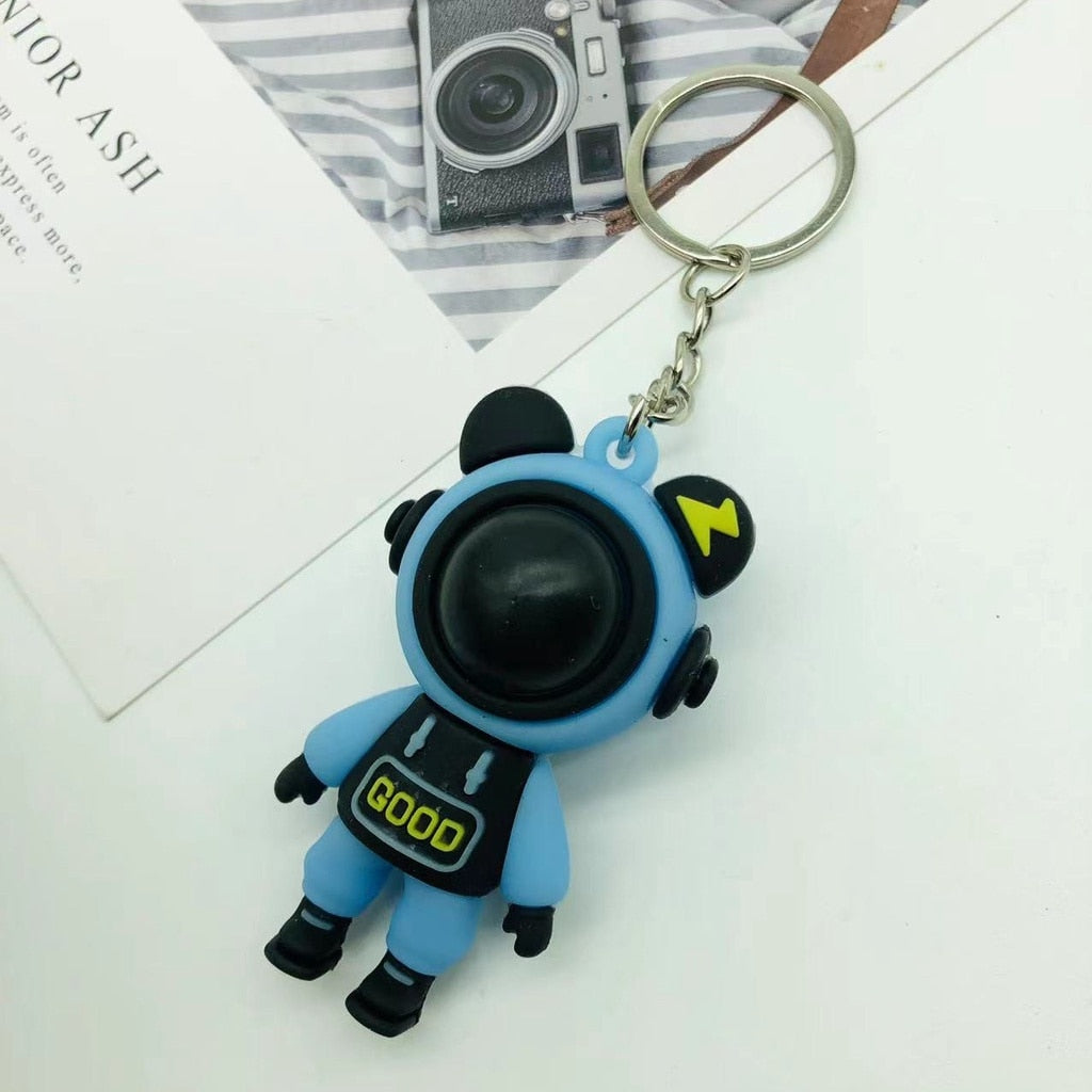 Cute PVC Colorful SpaceBear Keychain Handmade