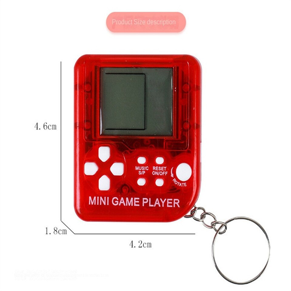 YLW GC60 Mini Handheld Game Players Machine Pocket Game Console Built in Retro Games Use for Key Chain Ring Holder Kids Gift