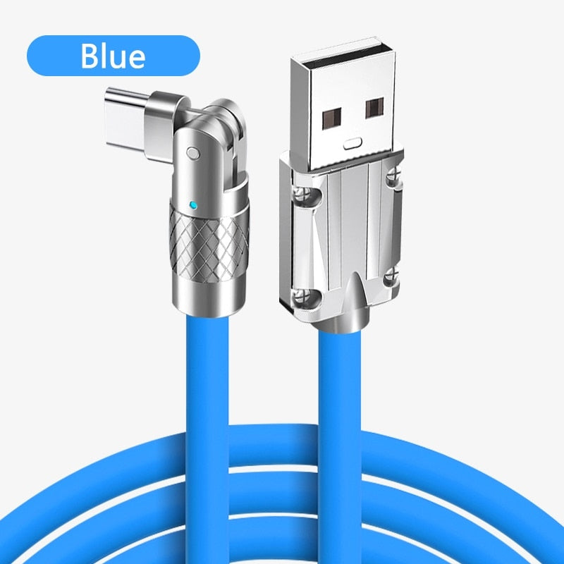 Type C Data Line 120w Fast Charging 6A 180 Rotating Ultra Fast Charging Cable