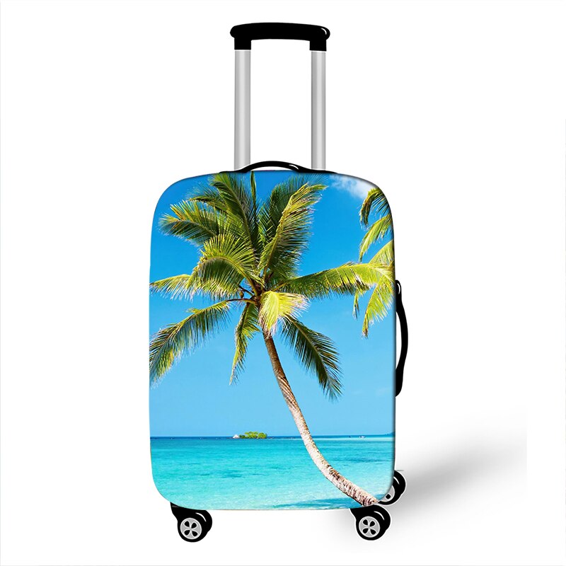 3D Tropical Beach Print Luggage Cover for Travel Holiday style Suitcase Covers Elastic Travel Trolley Protective Case Cover