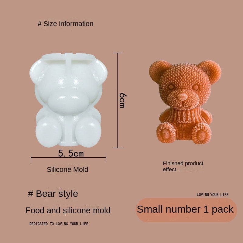 Silicone Mold Bear Shape Ice Cube Maker Chocolate Cake Mould Candy Dough Mold For Coffee Milk Tea Whiskey Ice Mold