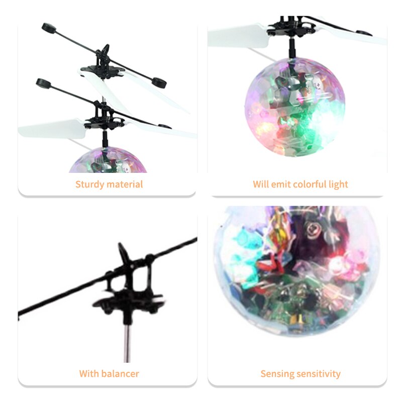Colourful Mini LED Light Crystal Ball Quadcopter Aircraft Drone