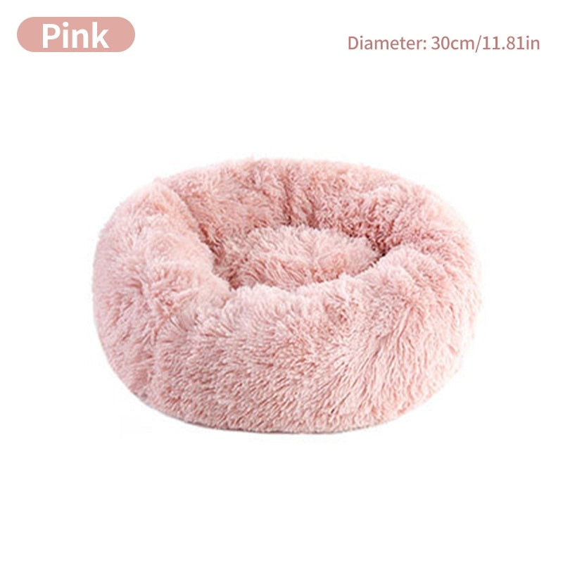 Cat Nest Round Soft Shaggy Mat Indoor Dog Cat Bed Pet Supplies Removable Machine Washable Pillow Bed for Small Pets
