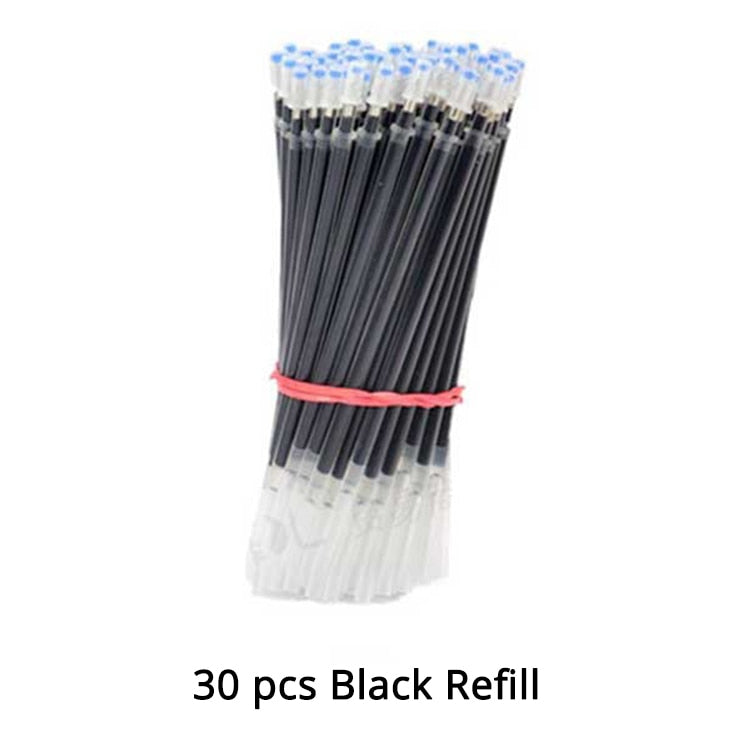 18/30PCS Gel Pen Set School supplies Black Blue Red ink Color 0.5mm Ballpoint pen Kawaii pen Students School Office Stationery