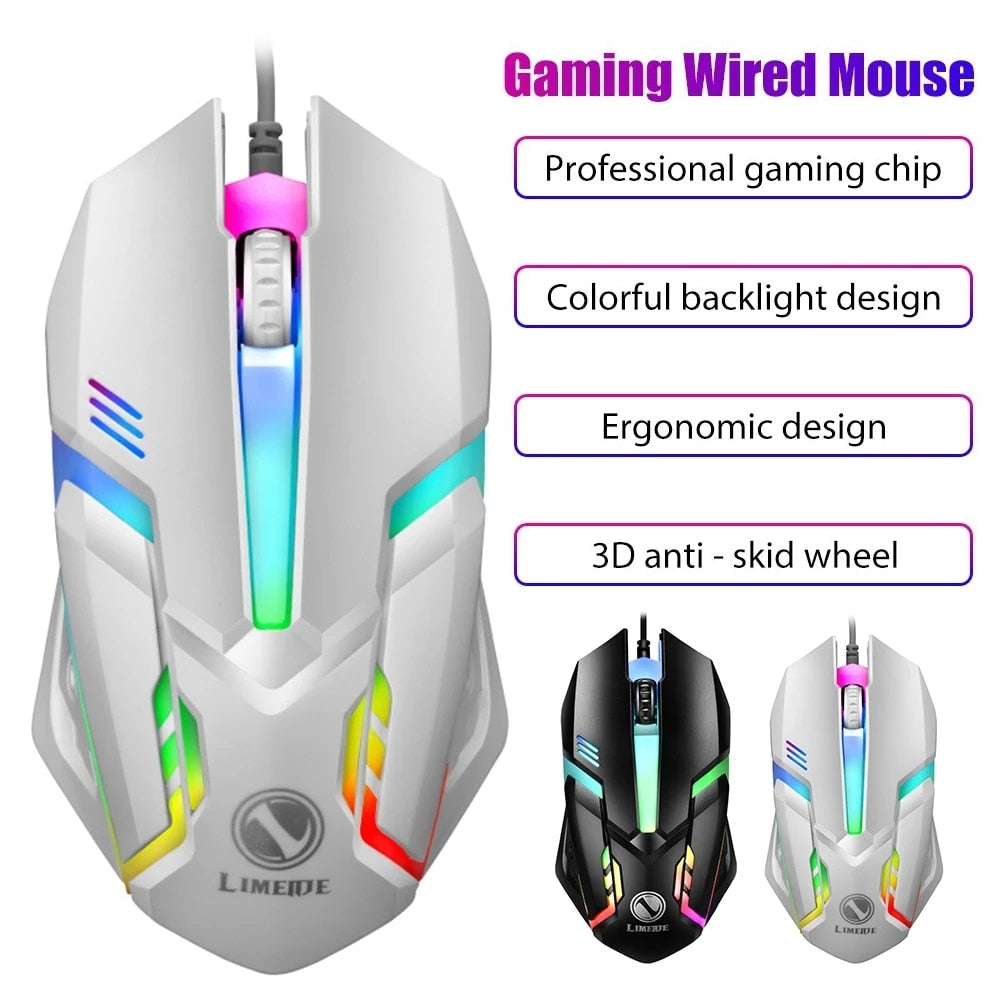 Limei S1 E Sports LED Luminous Backlit Wired Gaming Mouse High DPI