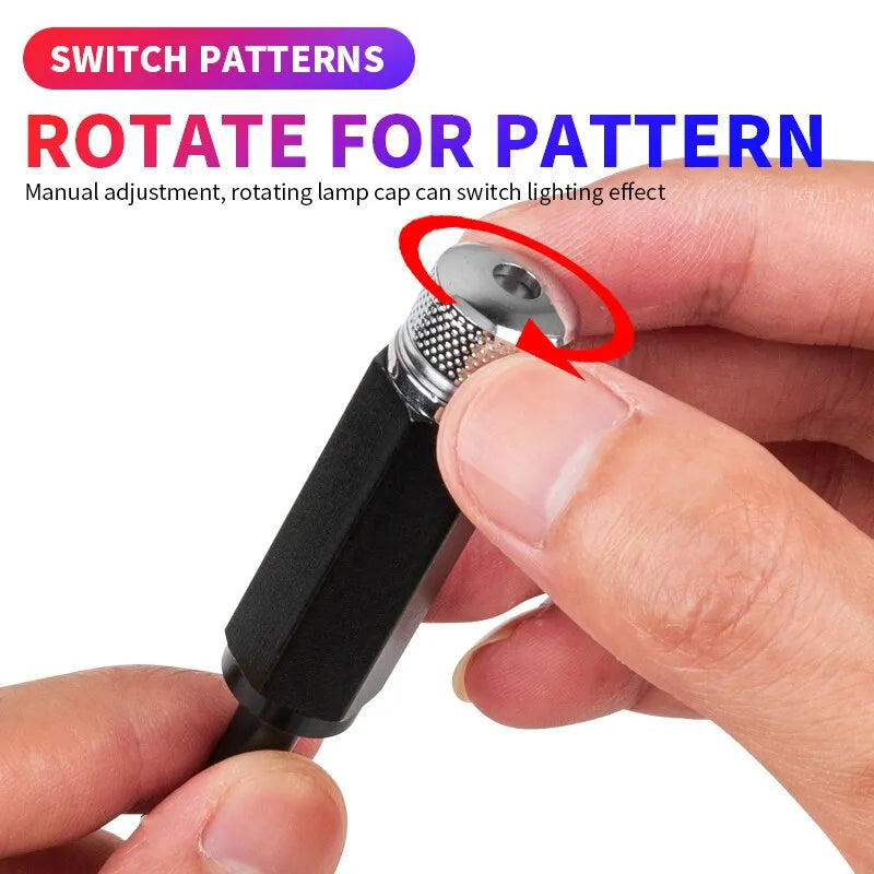 LED Car Roof Star Night Light Projector Atmosphere Galaxy Lamp USB Decorative Adjustable for Auto Roof Room Ceiling Decoration