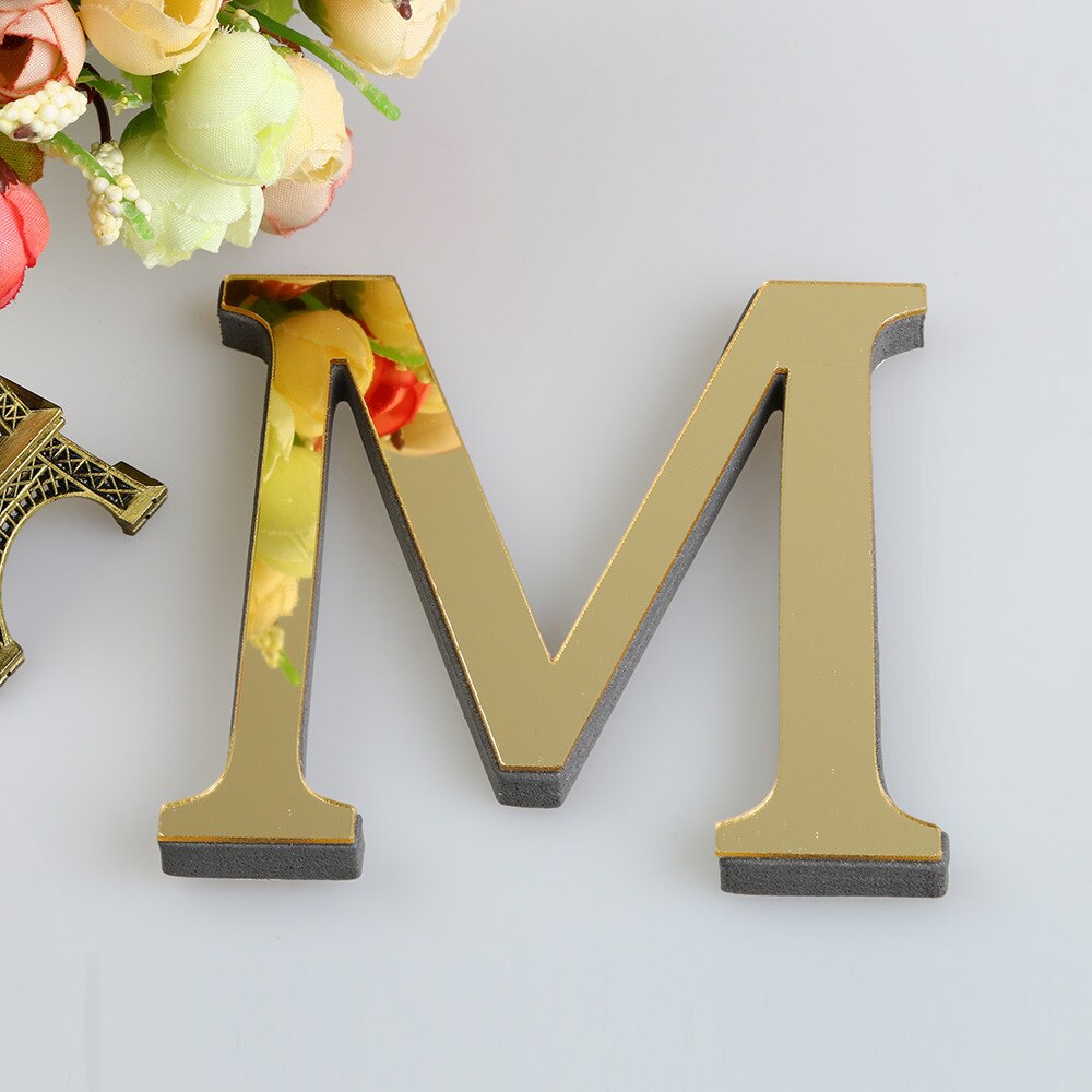 New 10cm/15cm 26 English Letters DIY 3D Mirror Acrylic Wall Sticker Decals Modern Home Decor Wall Art Mural Stickers