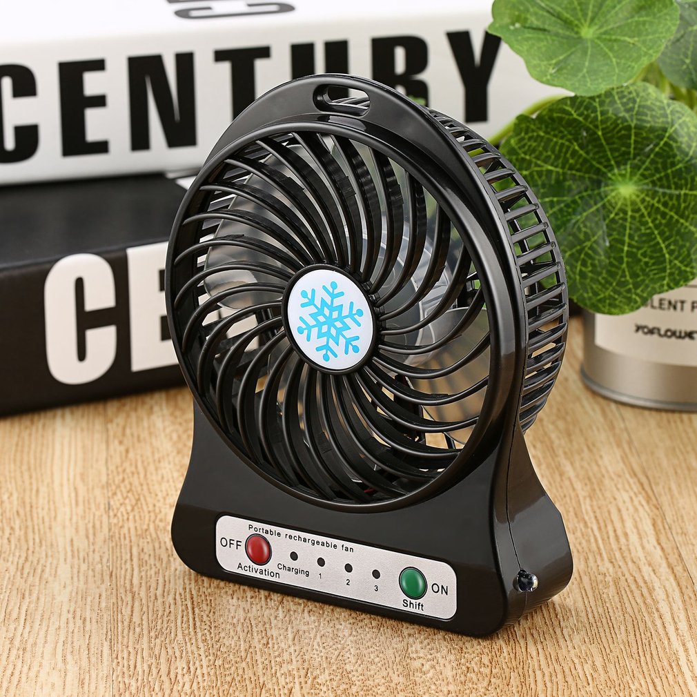 Mini Desk Usb Fan Portable Rechargeable LED Light Fan Air Cooler Three Wind Speed Usb Fan Without Battery Cooling Handheld Fan