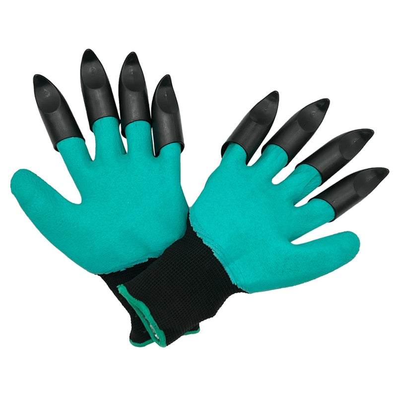 Garden Digging gloves with Labor claw Rubber Gardening dig planting waterproof outdoor Grass Pull l work  ABS Plastic 4/8 claw