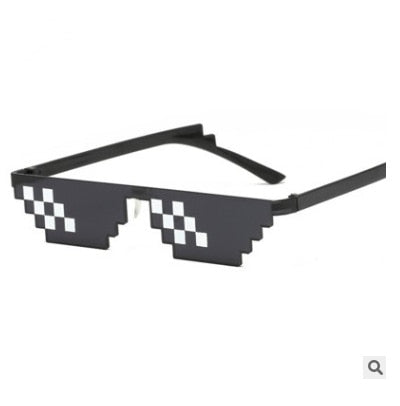New Thug Life Mosaic Glasses Lady Sunglasses for Mens Womens 8 Bit Coding Pixel Trendy Cool Vintage Shades Eyewear 2023