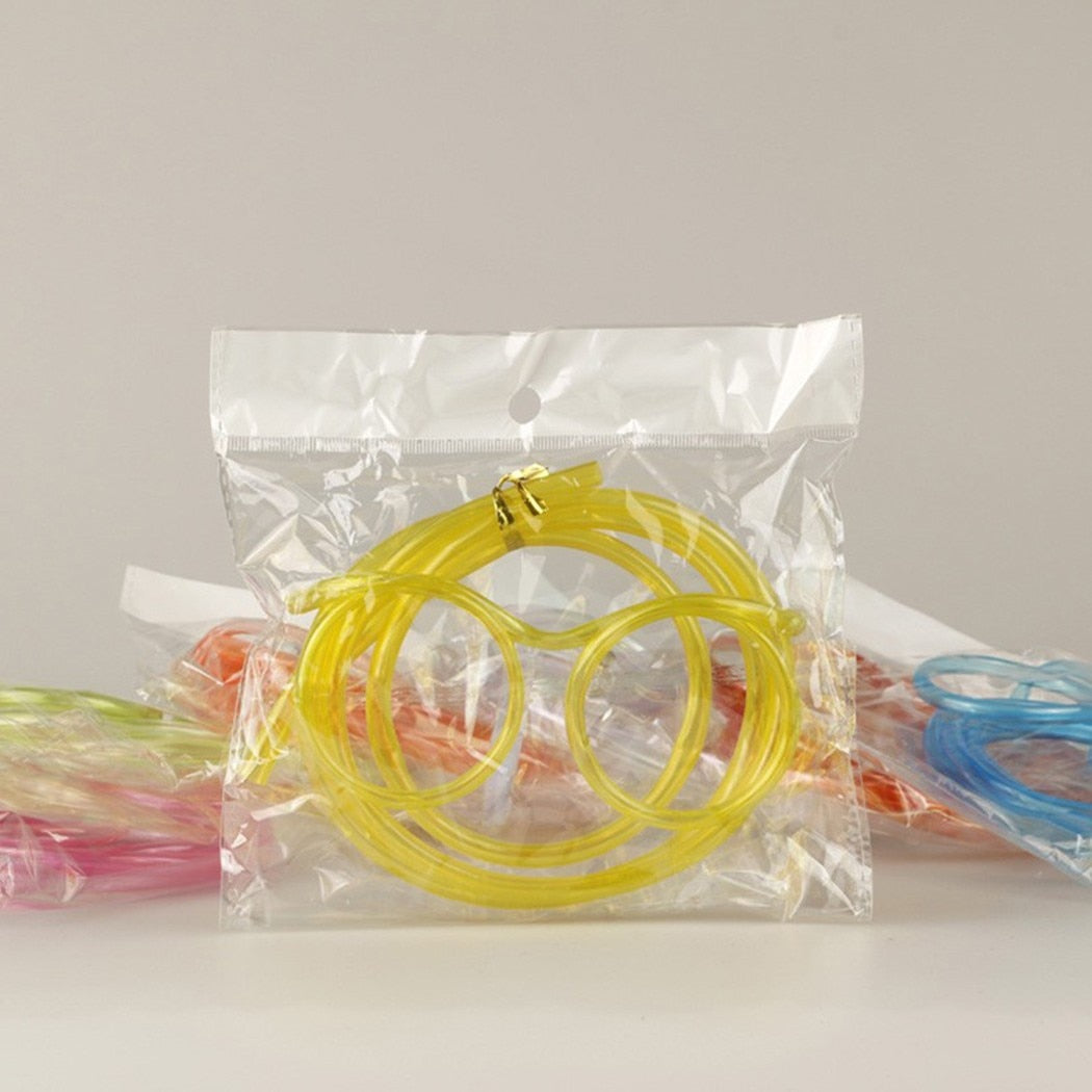 Creative Soft Glasses Straw Beard Straws Funny Plastic Toys Straws Kids Party Accessories Plastic Drinking Straws Gift