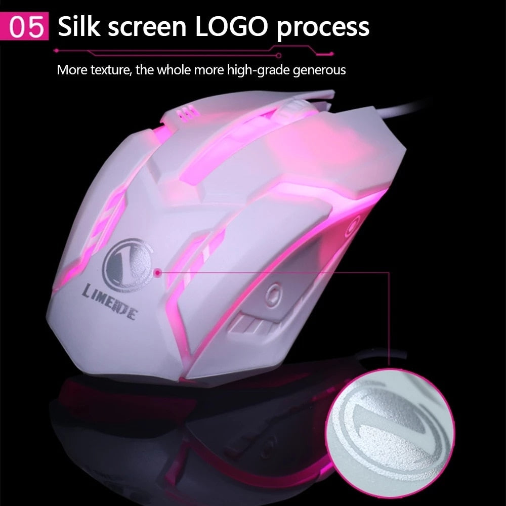 Limei S1 E Sports LED Luminous Backlit Wired Gaming Mouse High DPI