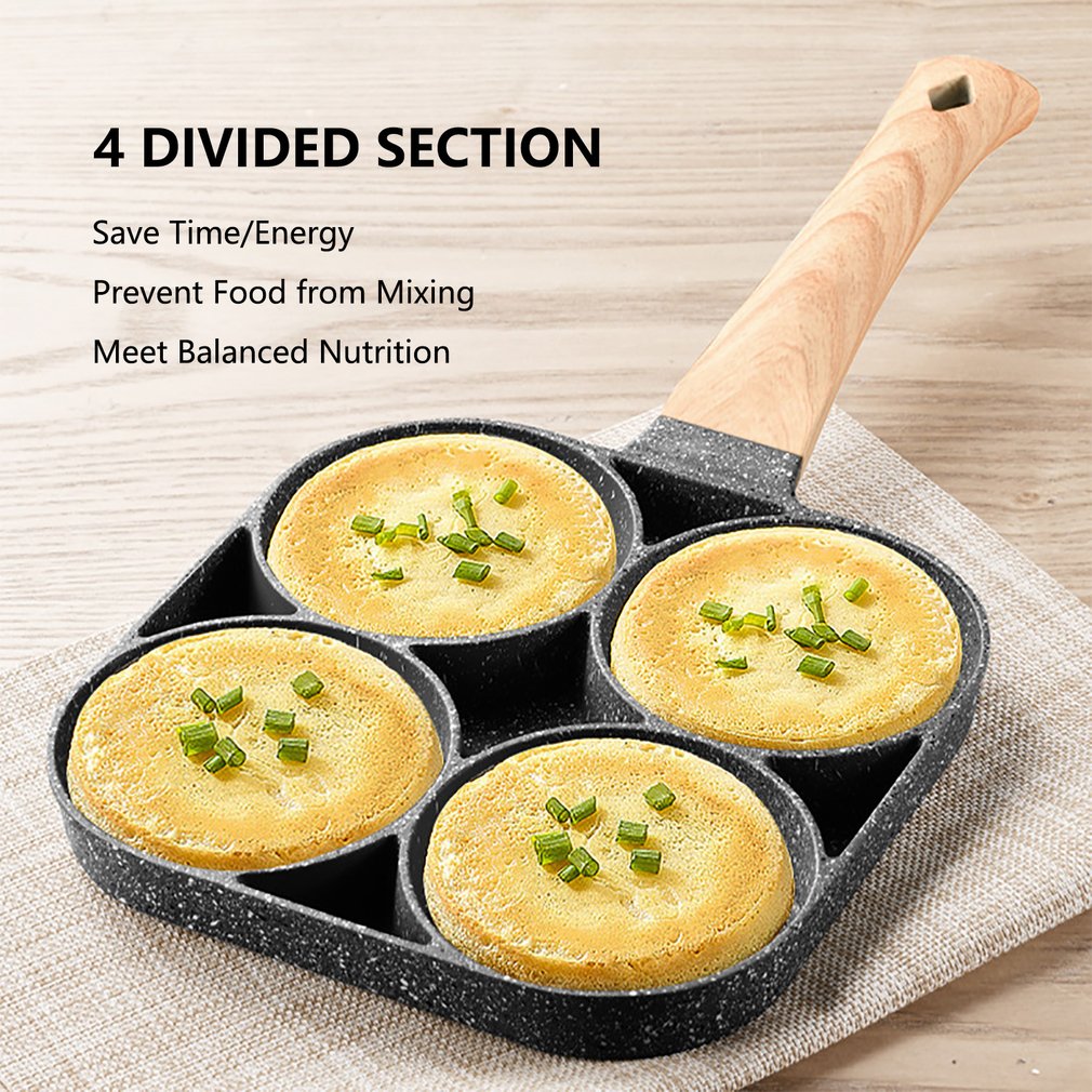 Breakfast Four-hole Thickened Frying Pan Non-stick