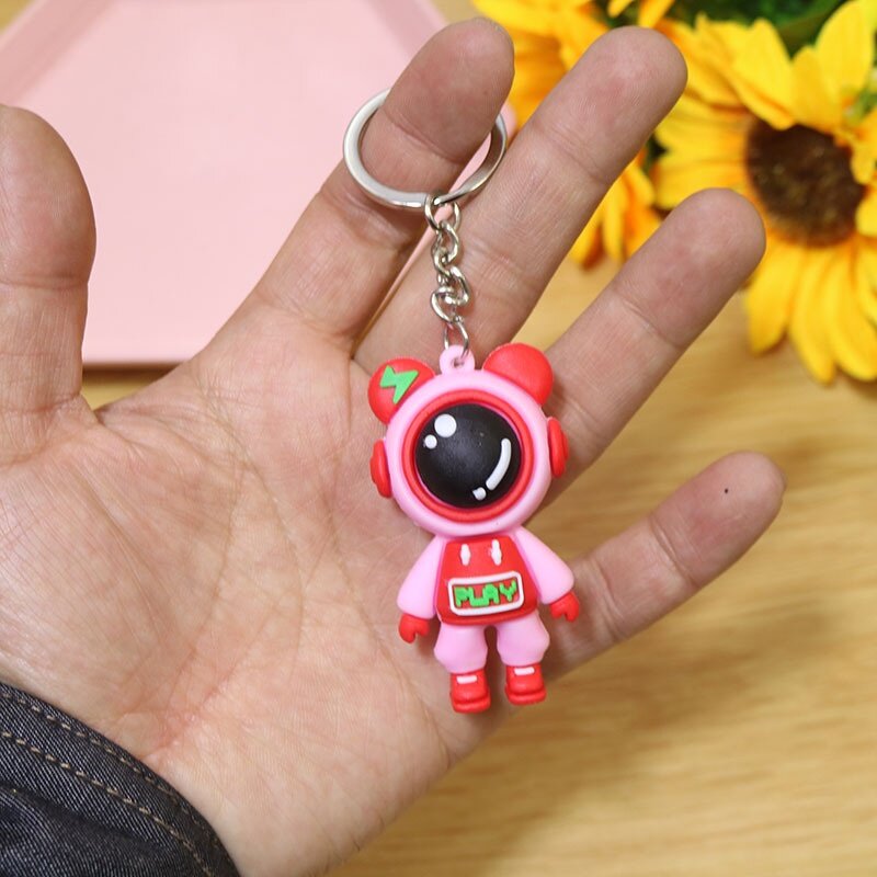Cute PVC Colorful SpaceBear Keychain Handmade