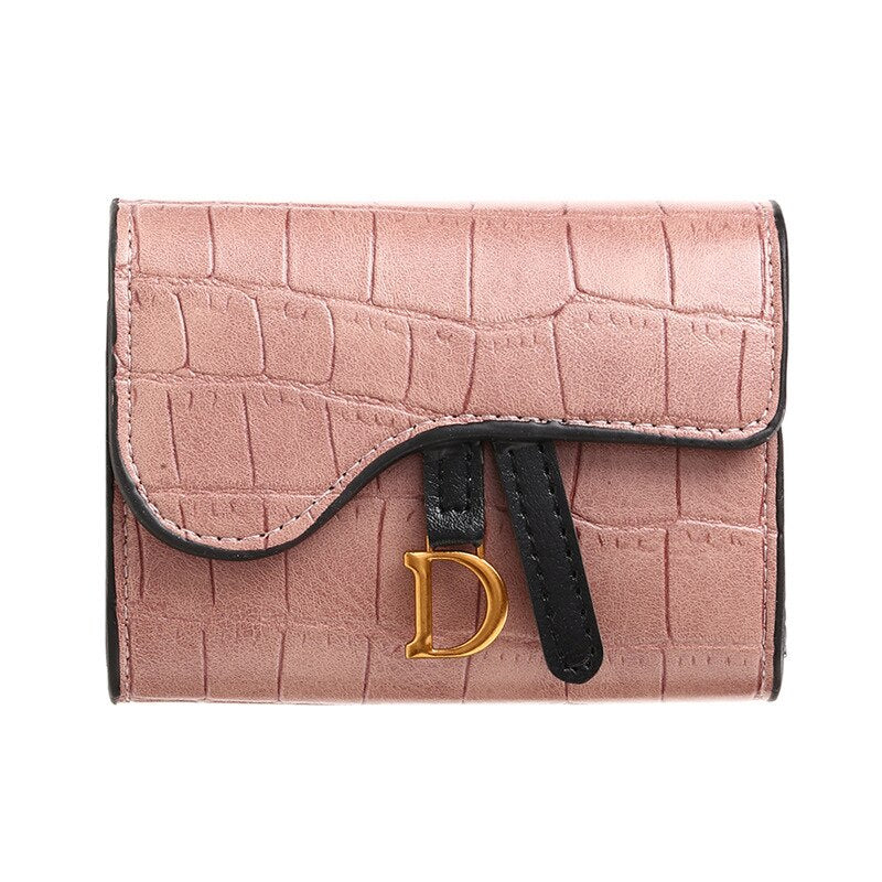 Women Luxury Card Holder Short Wallet Mini PU Letter Wallet Multi Card Card Holder Small Multi Functional Clutch Bag