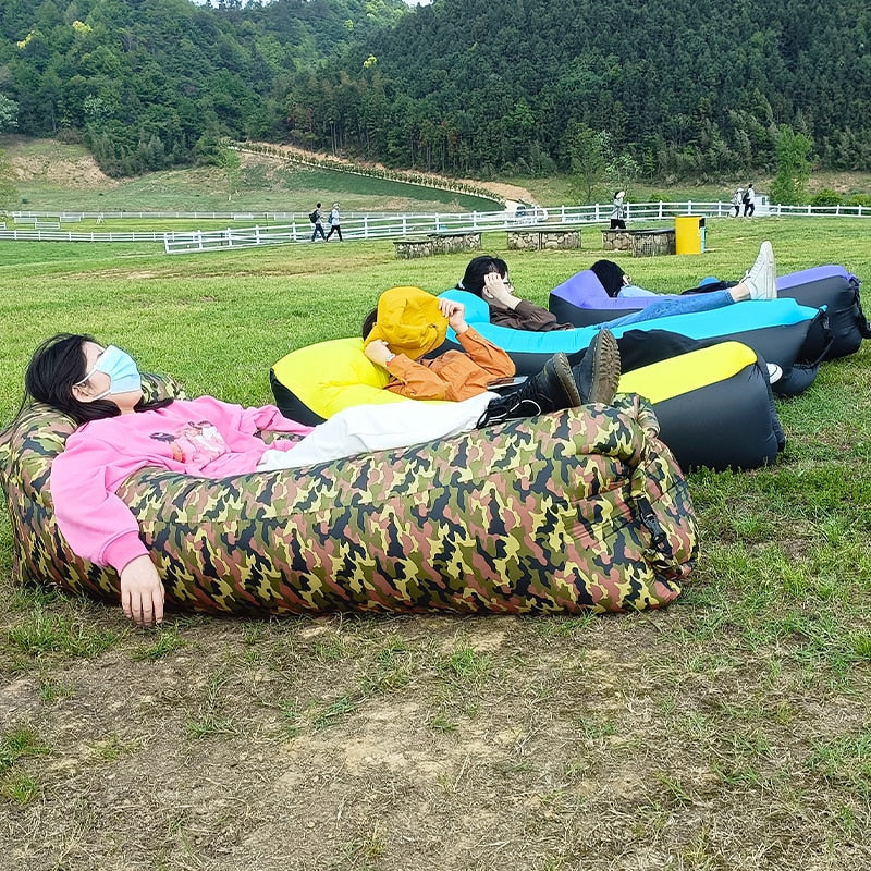 Outdoor Fast Inflatable Air Sofa Bed 240*70cm Various Designs