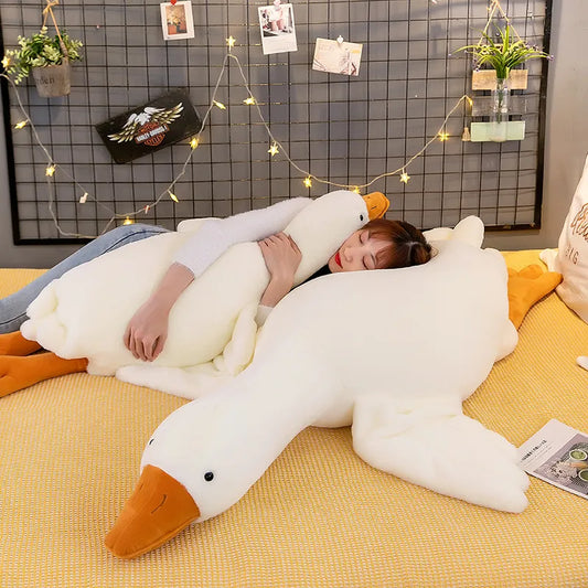 50/90/130CM Funny Goose Plush Stuffed Soft Sleeping Pillow