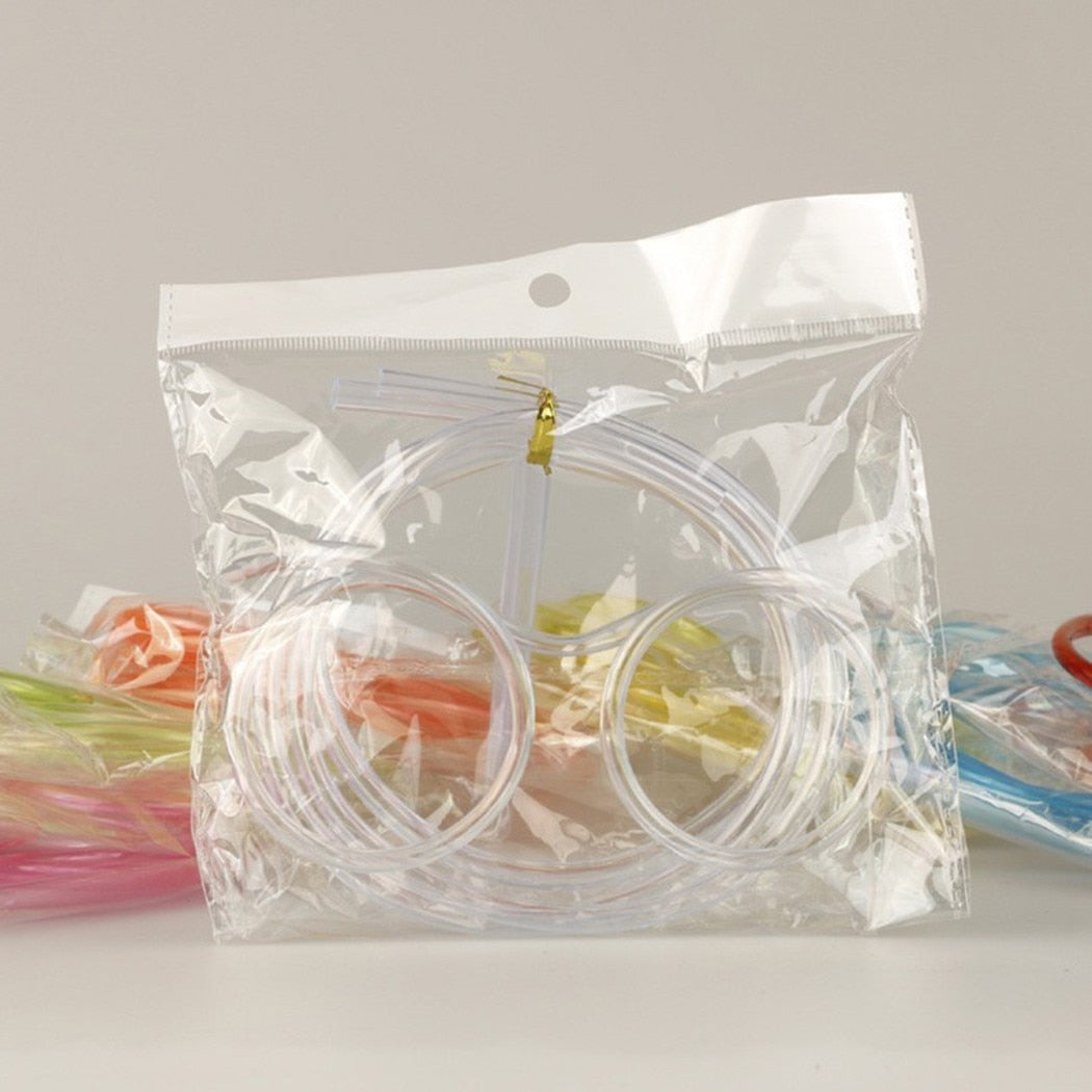 Creative Soft Glasses Straw Beard Straws Funny Plastic Toys Straws Kids Party Accessories Plastic Drinking Straws Gift