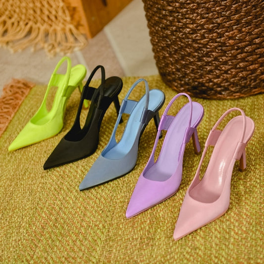 Womens High Heel Slingback Pumps Various Colours