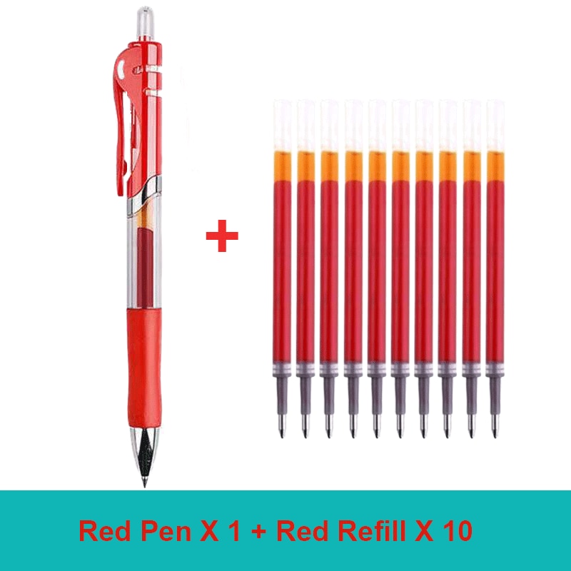 18/30PCS Gel Pen Set School supplies Black Blue Red ink Color 0.5mm Ballpoint pen Kawaii pen Students School Office Stationery