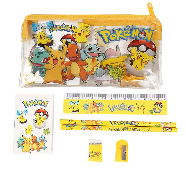 7pcs/Set Pokemon Pikachu Stationary Set