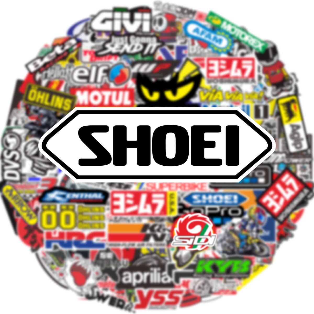 40/80pcs Random Motorcycle Stickers Decals Car Bike Helmet Tank Racing Sponsor Logo Set For Honda Yamaha Kawasaki Suzuki Ktm BMW