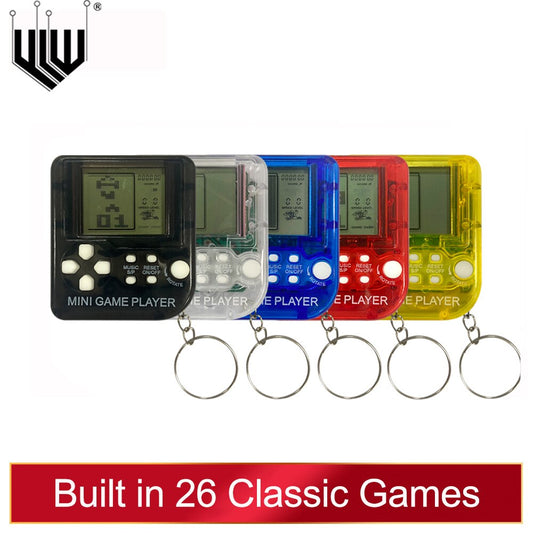 YLW GC60 Mini Handheld Game Players Machine Pocket Game Console Built in Retro Games Use for Key Chain Ring Holder Kids Gift