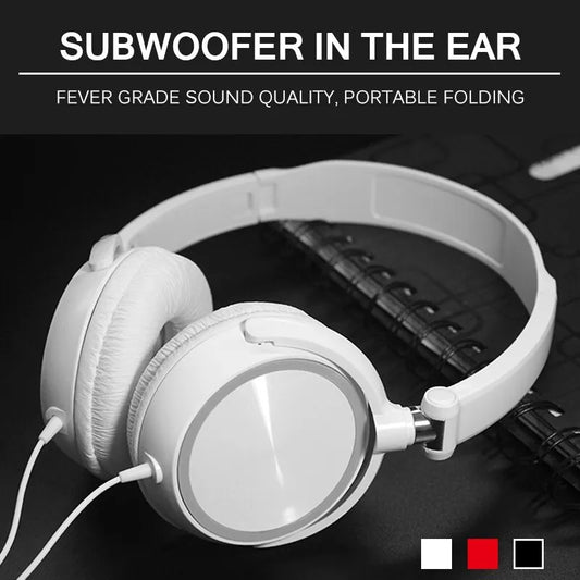 Wired Headphones 3.5mm Jack Bass Stereo Foldable With Microphone Adjustable Headphones Suitable For Pc Mp3 Mobile Headphones