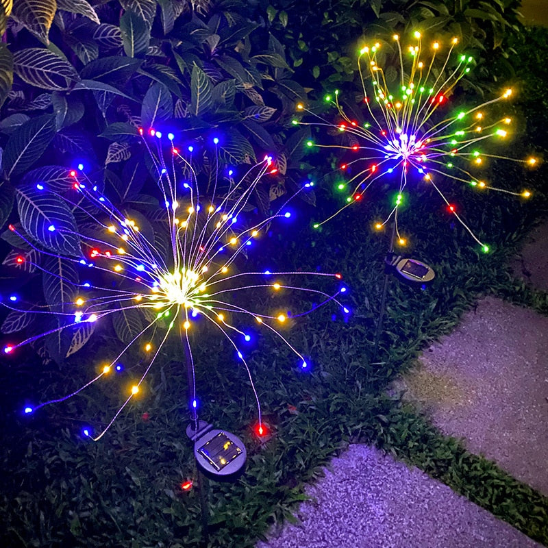 Solar Powered Fairy Firework LED Lights