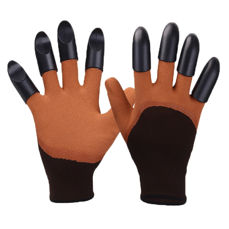 Garden Digging gloves with Labor claw Rubber Gardening dig planting waterproof outdoor Grass Pull l work  ABS Plastic 4/8 claw