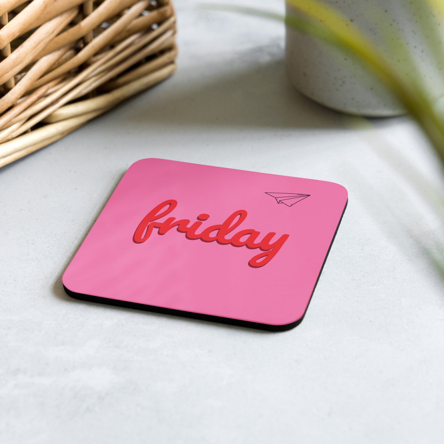 Pink Friday Cork-back coaster