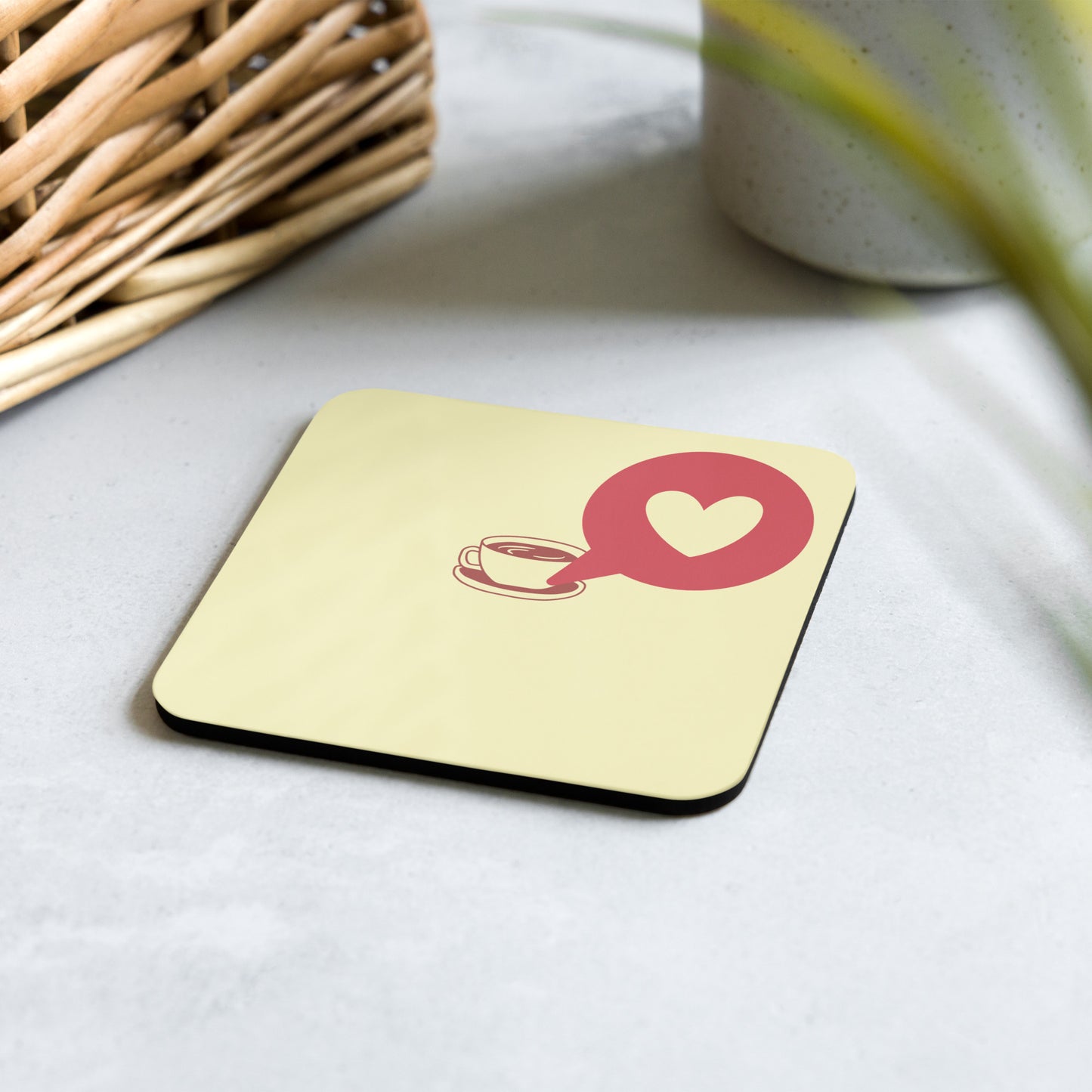 Love Coffee Cork-back coaster