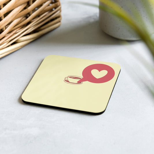 Love Coffee Cork-back coaster
