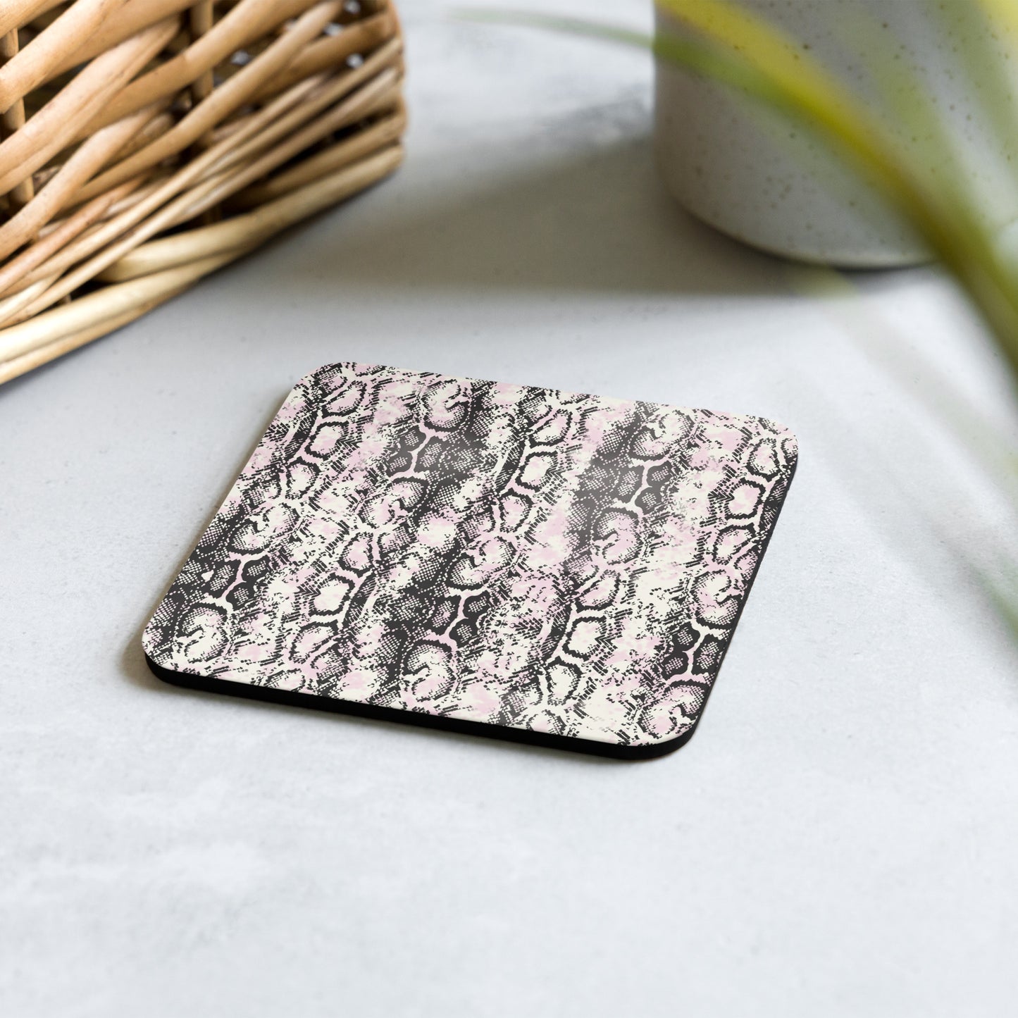 Snake Pattern Cork-back coaster
