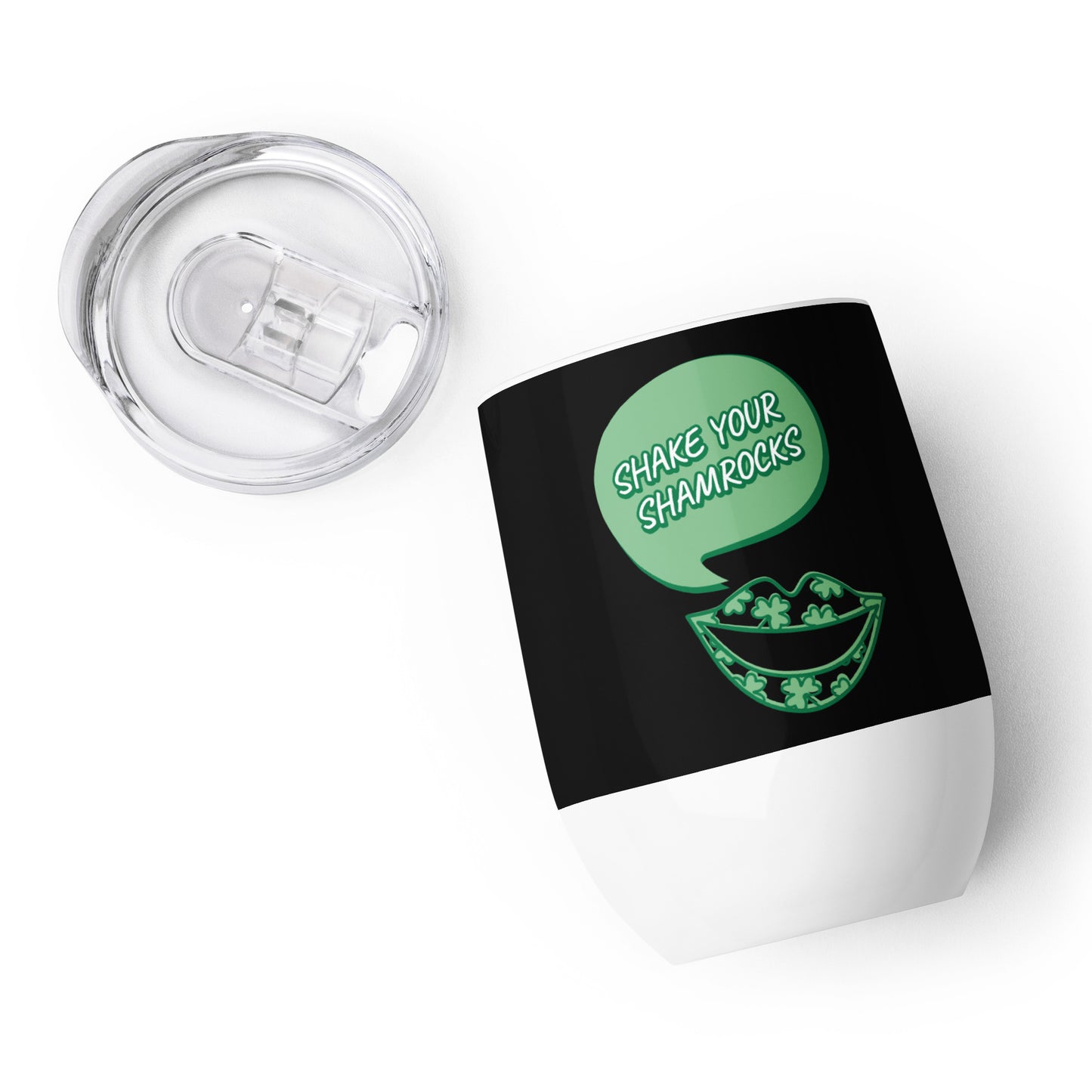 Shake Your Shramrocks Wine tumbler