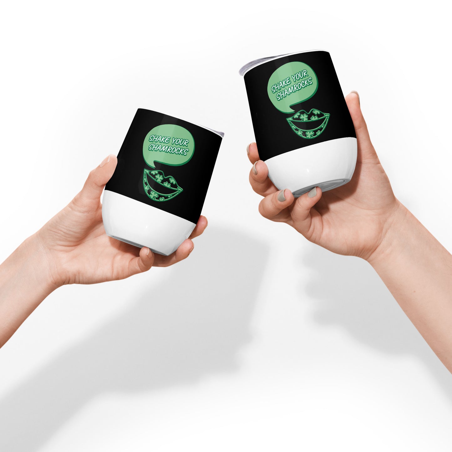 Shake Your Shramrocks Wine tumbler